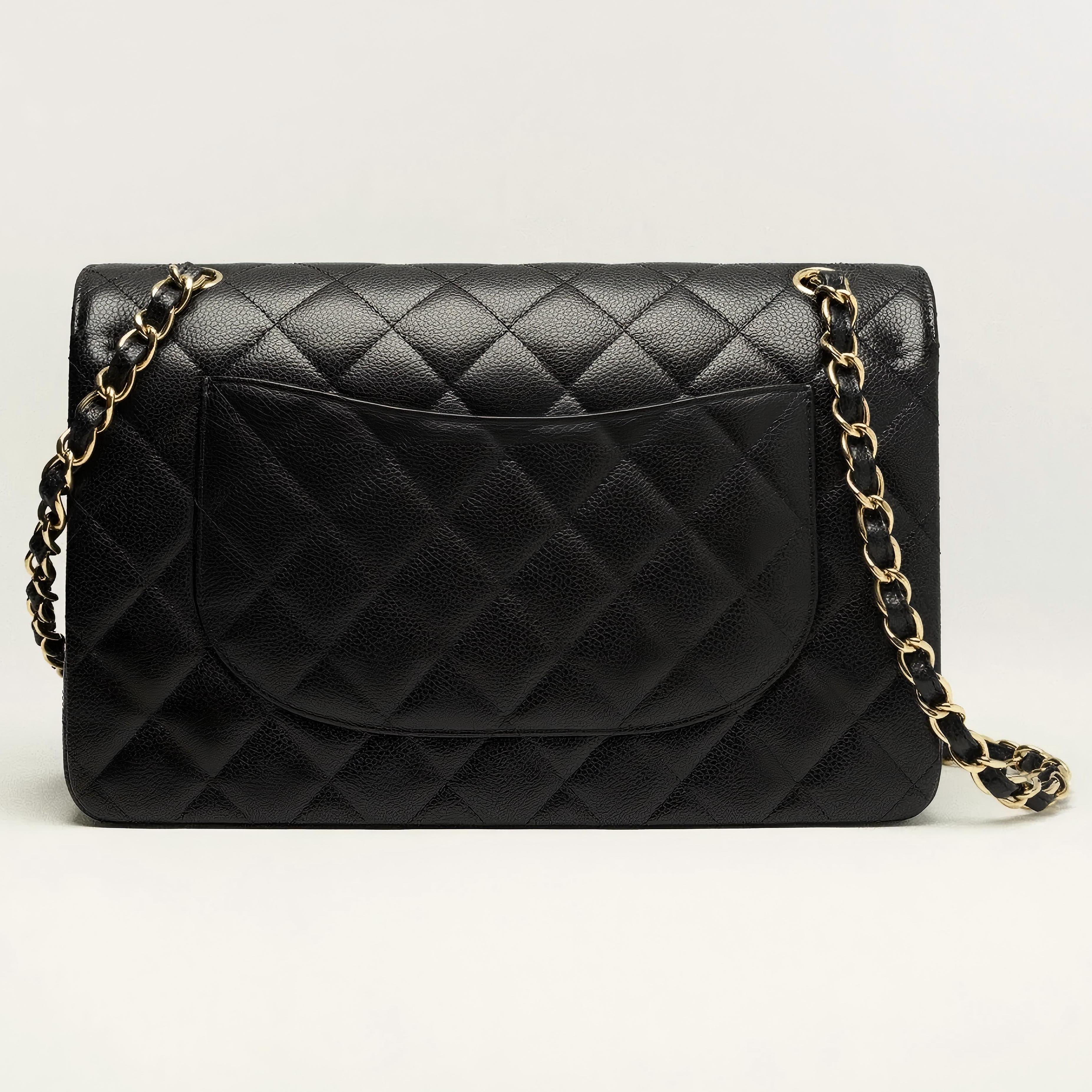 Chanel Classic 11.12 Handbag A01112 Medium Black
